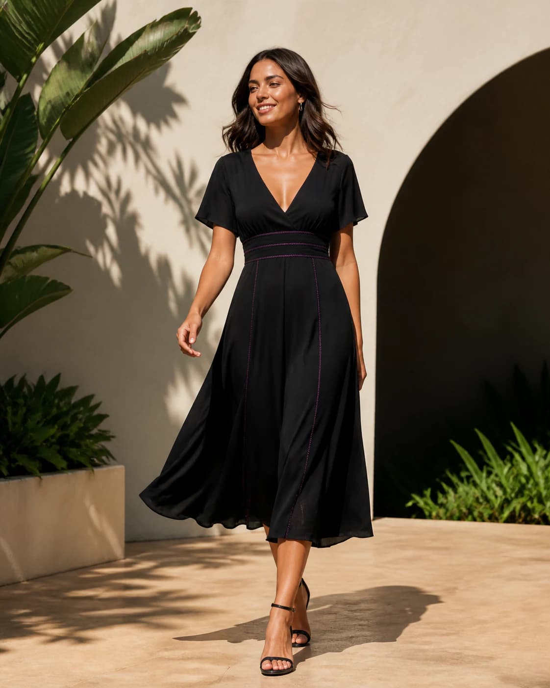 Modelo con un look de inspiración para la categoría Vestidos