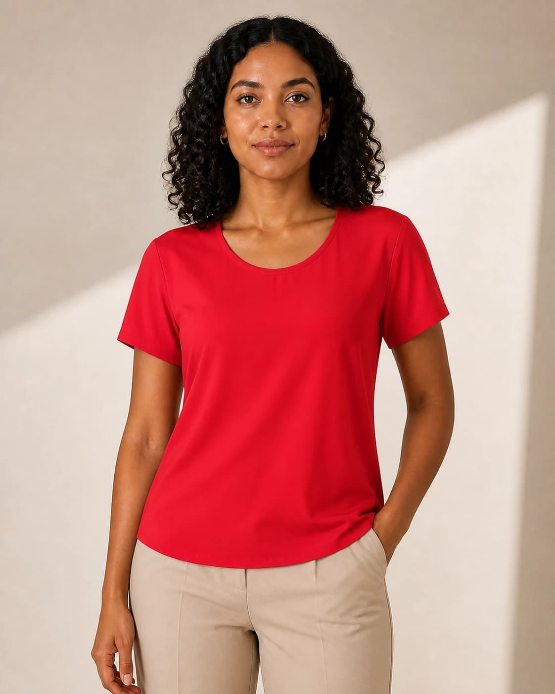 Blusa roja manga corta